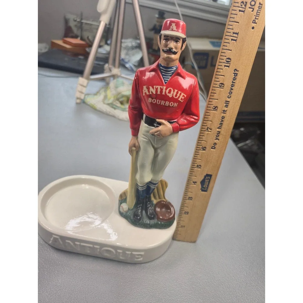 Vintage 1963 Antique Bourbon Baseball Player Bar Display Frankfort Distillers